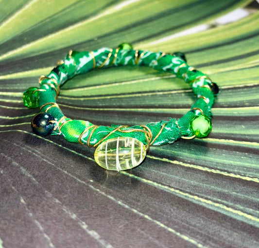 Lime Green - Boho Bandana Bangle