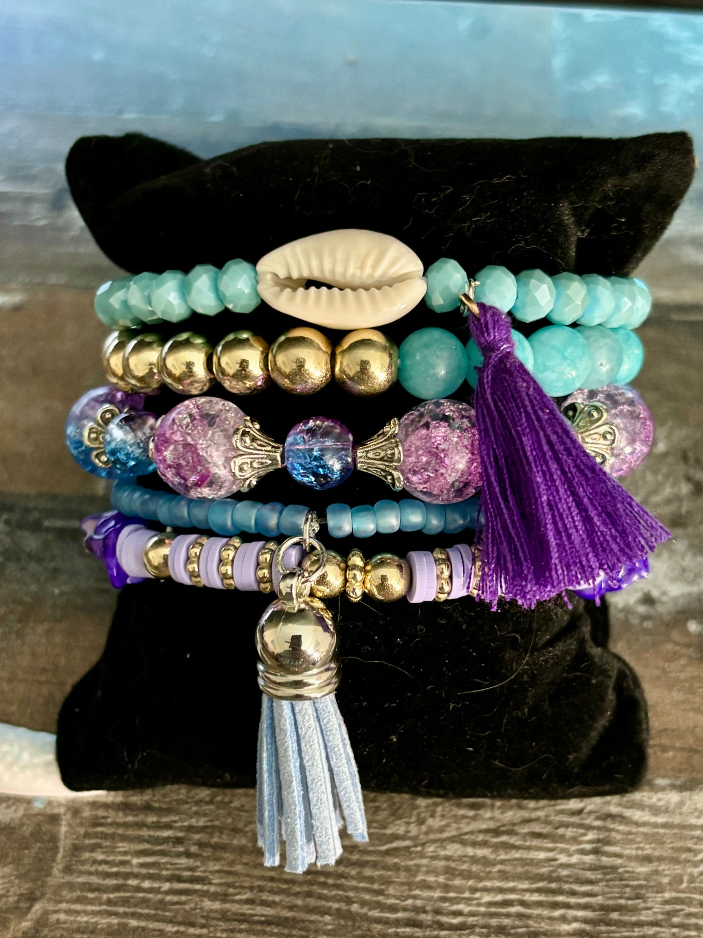 Summer Sky - Beachy Boho Stacked Bracelet Set