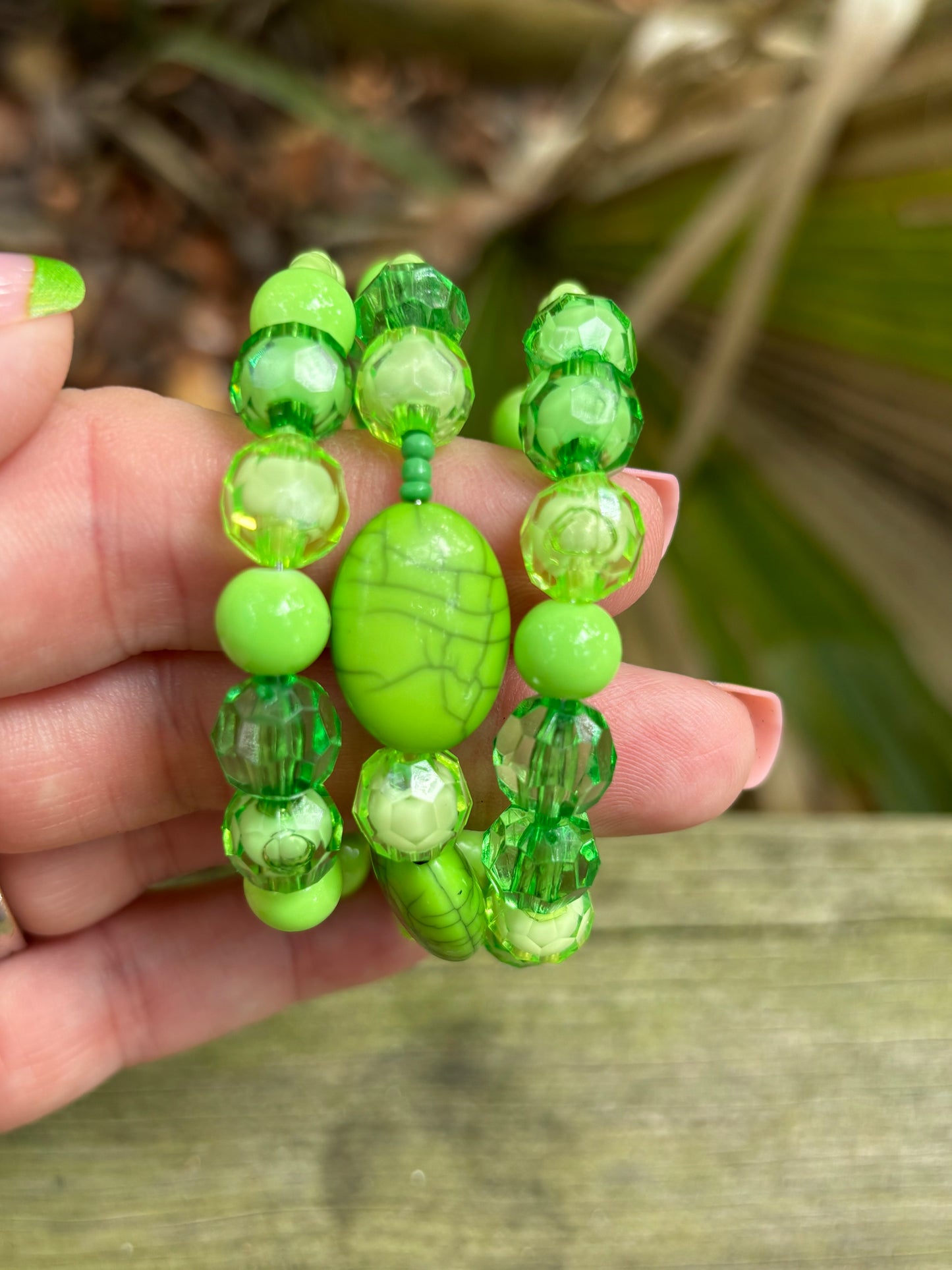 Key Lime - Beachy Boho Wire Wrapped Bracelet Stack