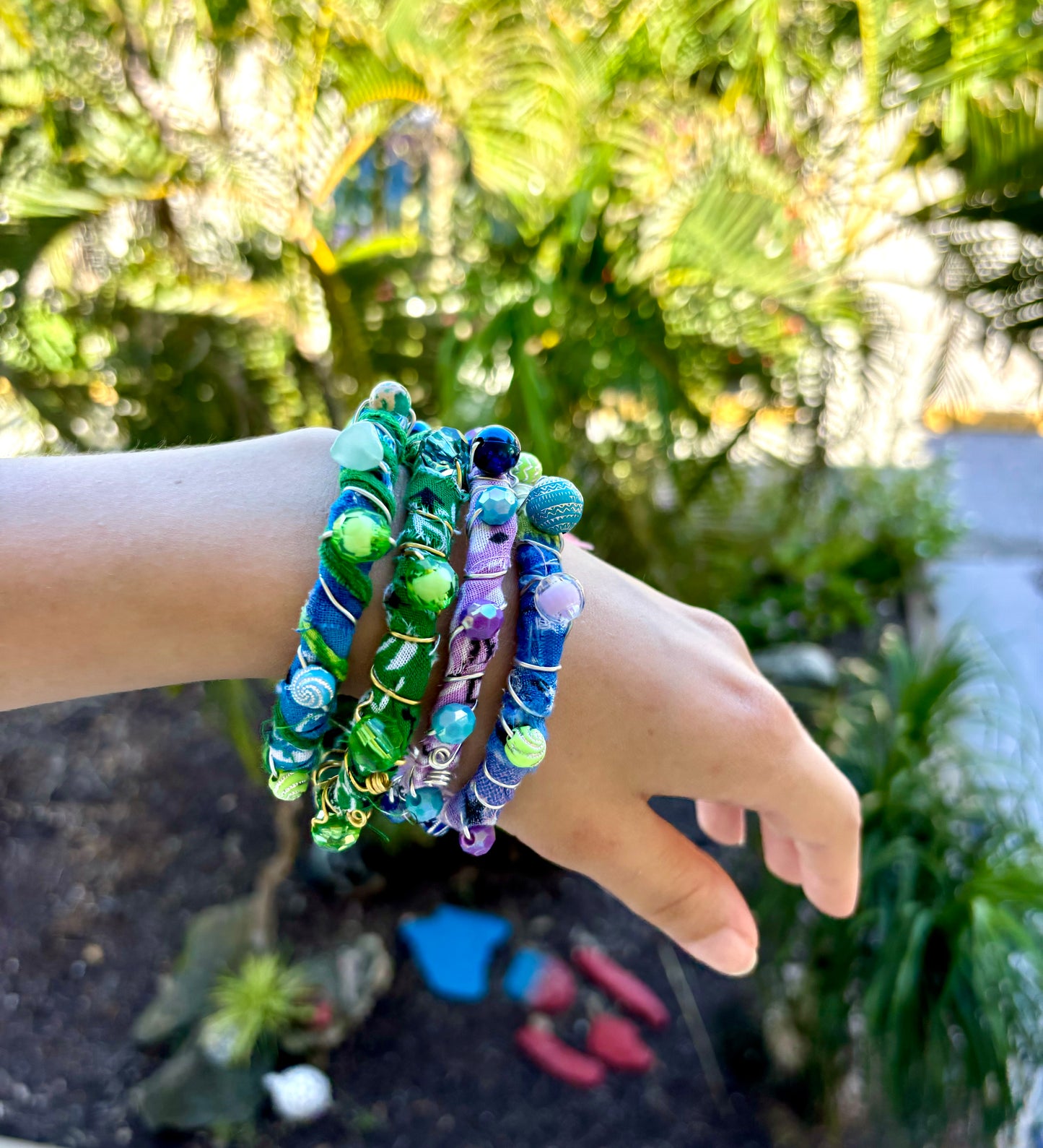 Lime Green - Boho Bandana Bangle