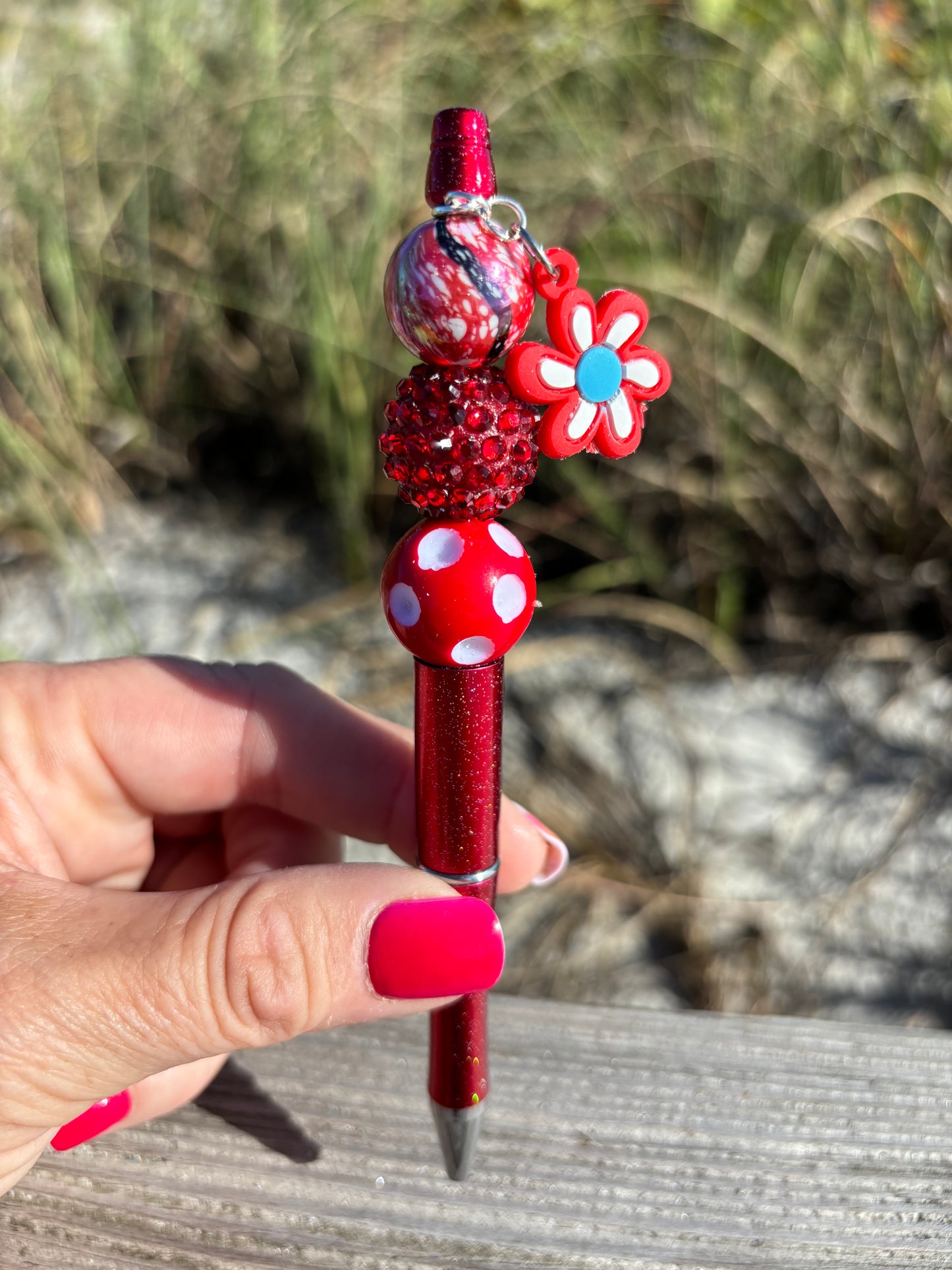 Red Daisy - Bling Pen