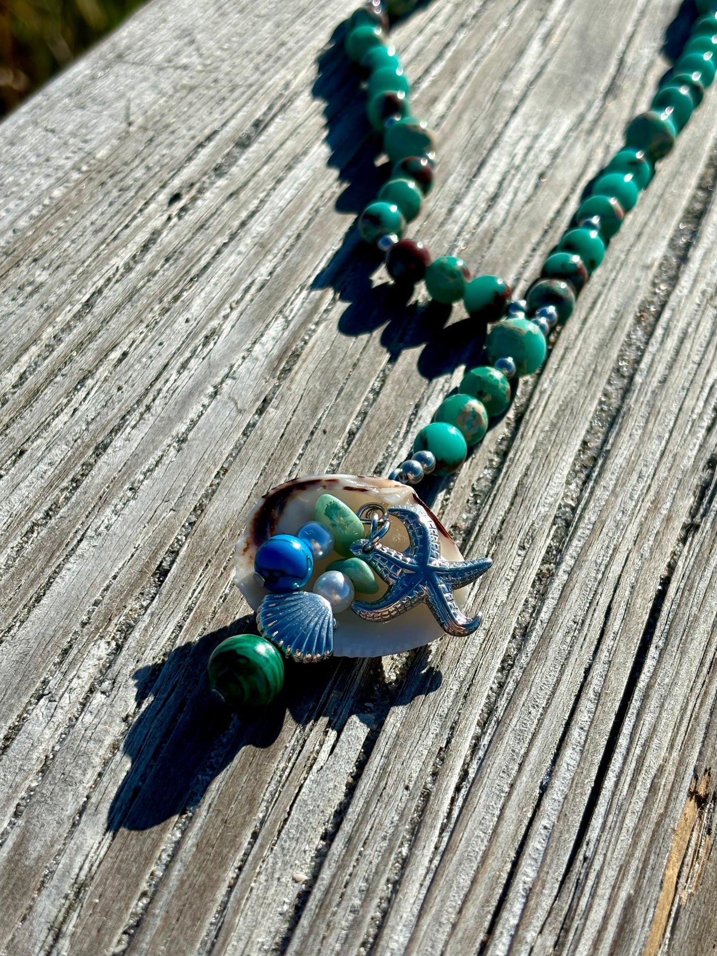 Shells On The Beach - Long Beaded Necklace