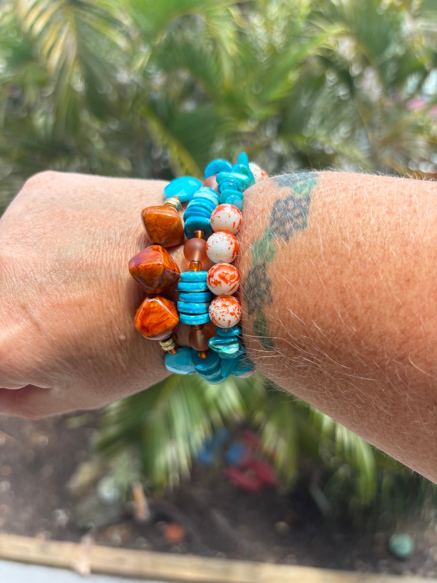 Sunrise On The beach - Beachy Boho Stacked Beaded Bracelets