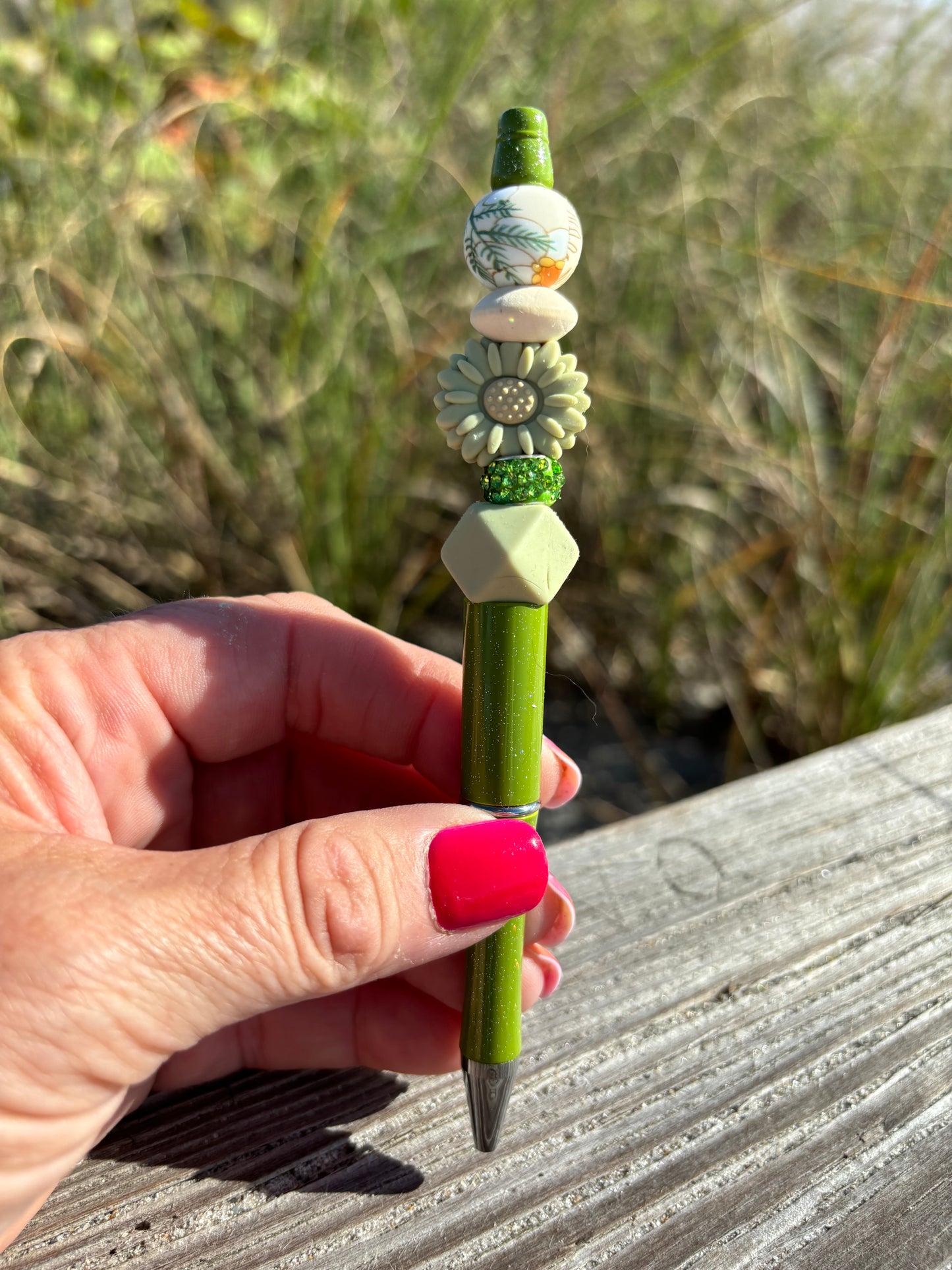 Green Daisy - Bling Pen