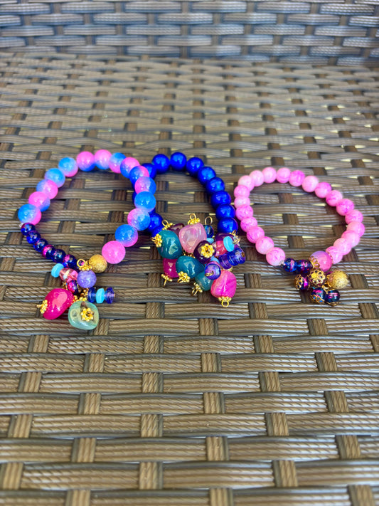 Summer Charm - Stretchy Bead Dangle Bracelets