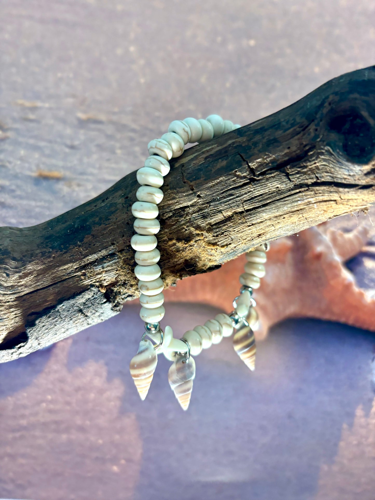 Seashells on the Beach - Beaded Stretch Bracelet