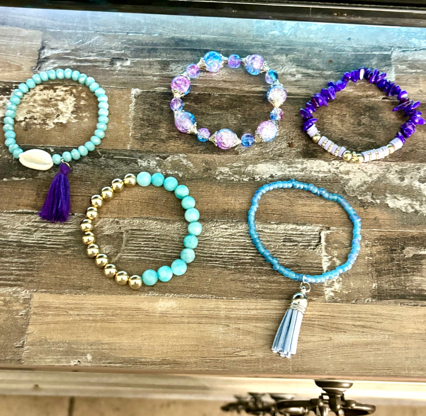 Summer Sky - Beachy Boho Stacked Bracelet Set