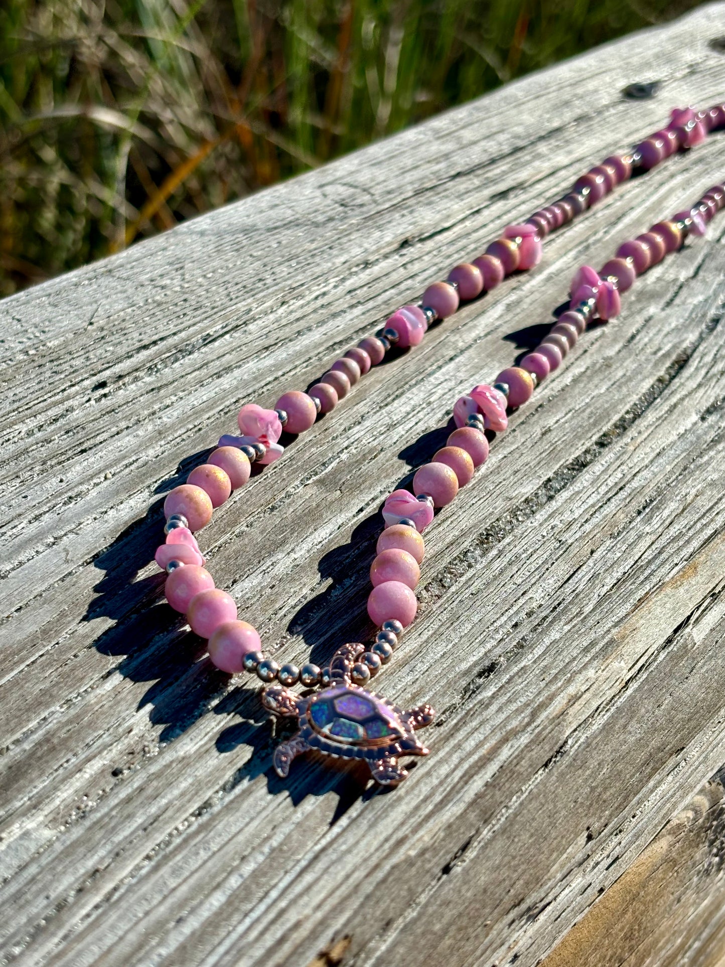 Sea Turtle - Long Beaded Necklace