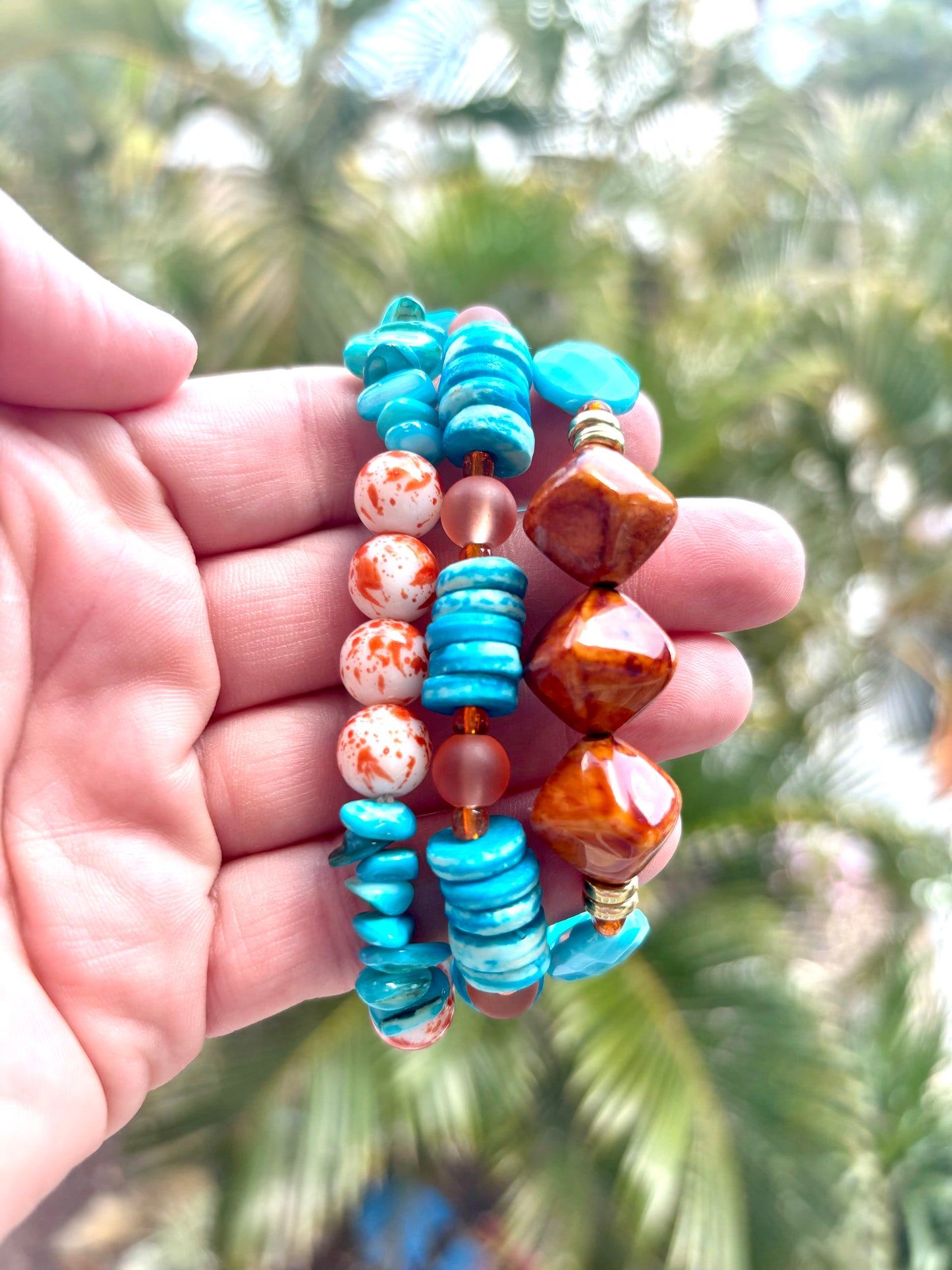 Sunrise On The beach - Beachy Boho Stacked Beaded Bracelets