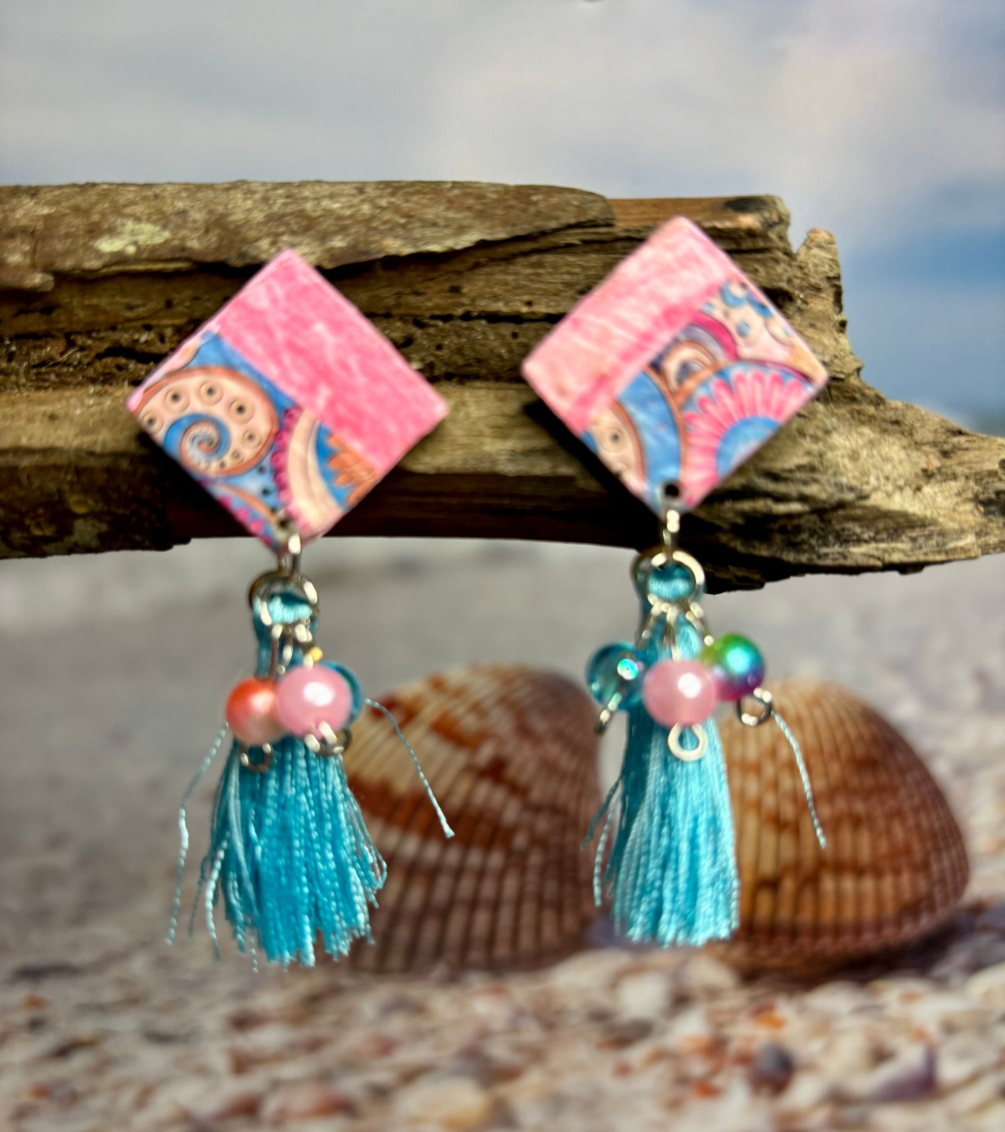 Tickle Me Pink - Dangle Earrings