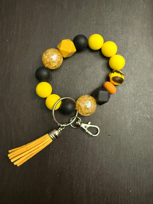 Sunflower - Beaded Keychain Wristlet