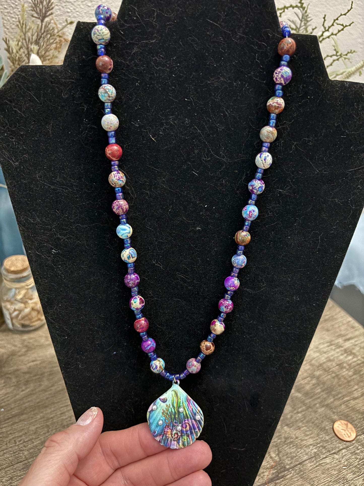 The Beach At Dusk - Beaded Necklace