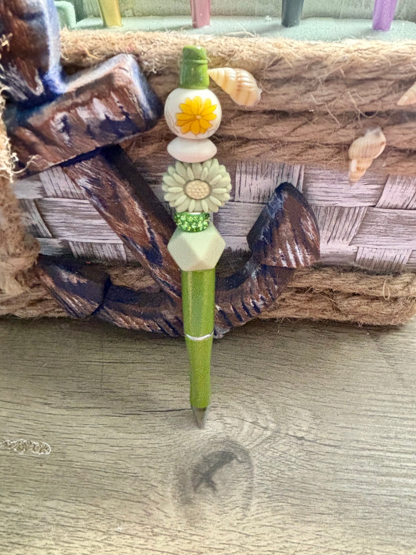 Green Daisy - Bling Pen