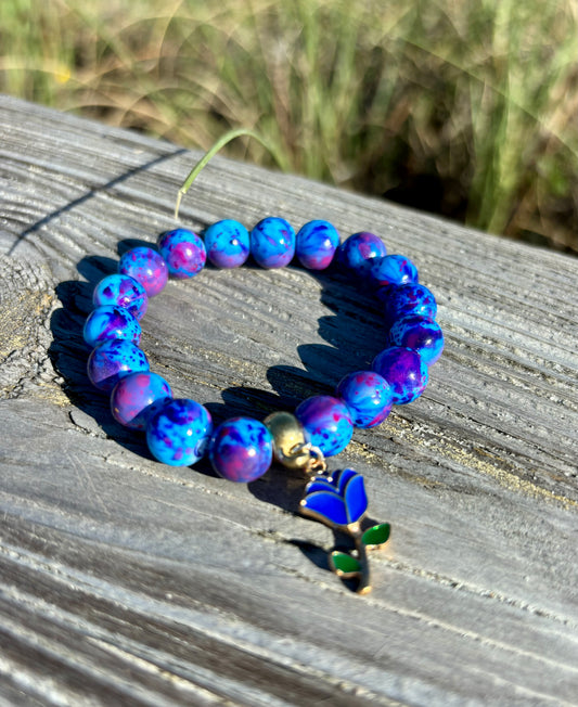 Violet Sky - Single beaded bracelet