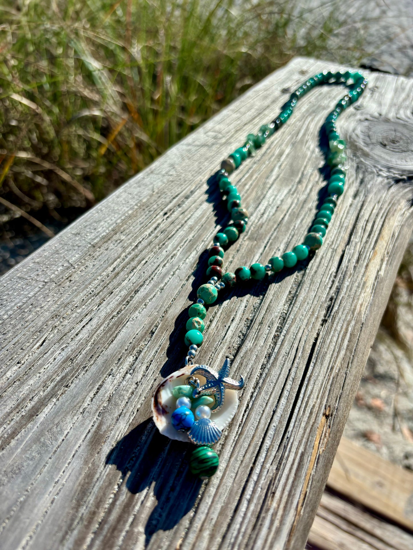 Shells On The Beach - Long Beaded Necklace