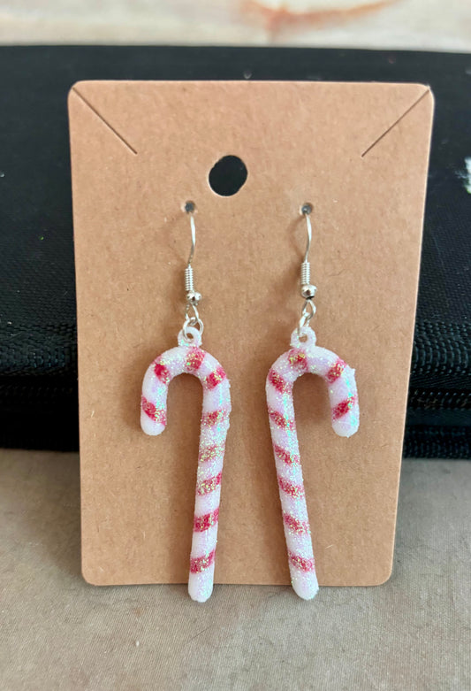 Christmas Candy Cane Dangle Earrings