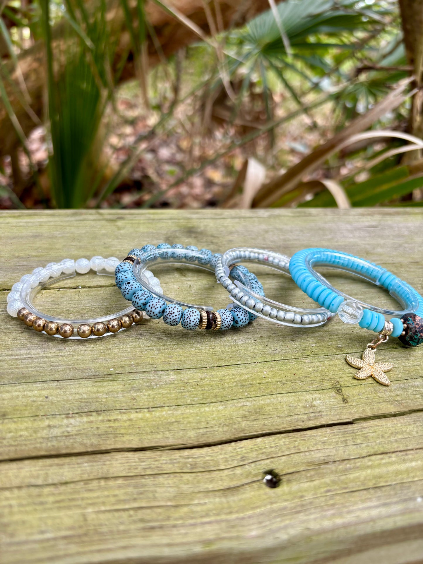 Seaside Vibes - Stack of 4 Beachy Boho Bracelets