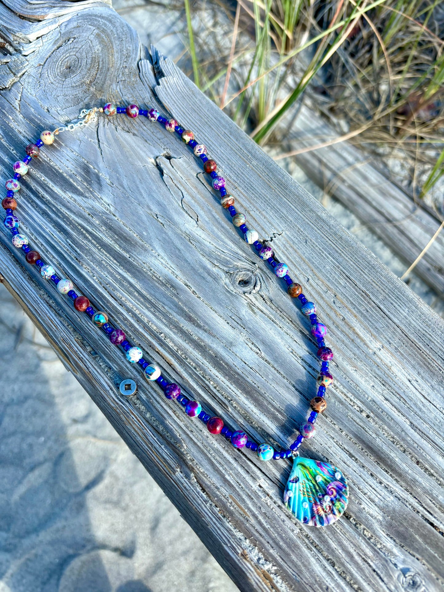 The Beach At Dusk - Beaded Necklace