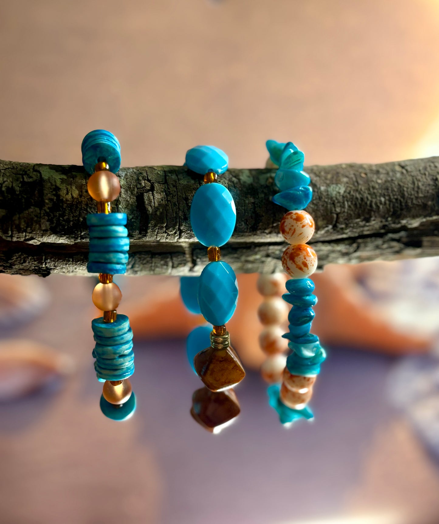 Sunrise On The beach - Beachy Boho Stacked Beaded Bracelets