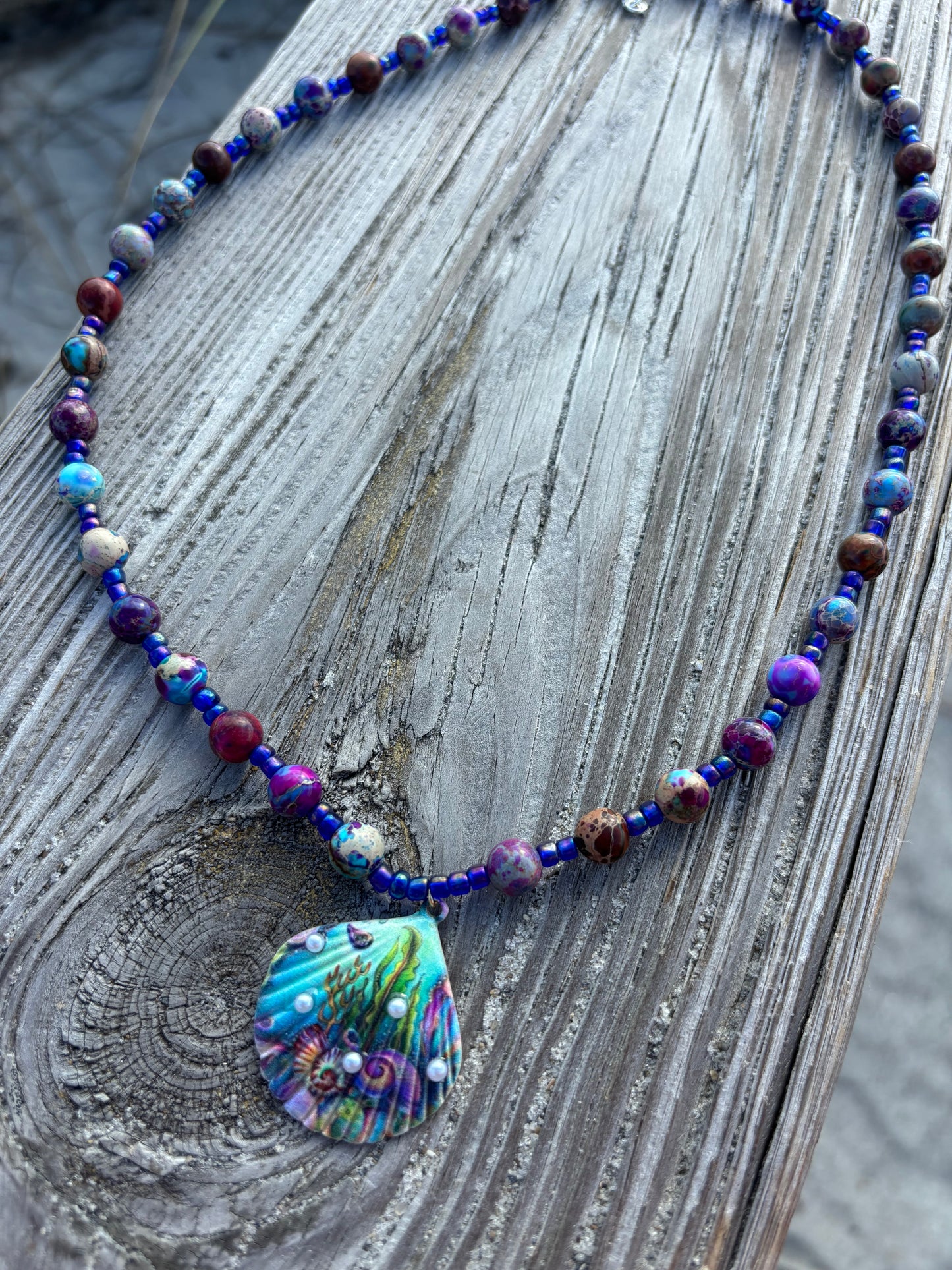 The Beach At Dusk - Beaded Necklace