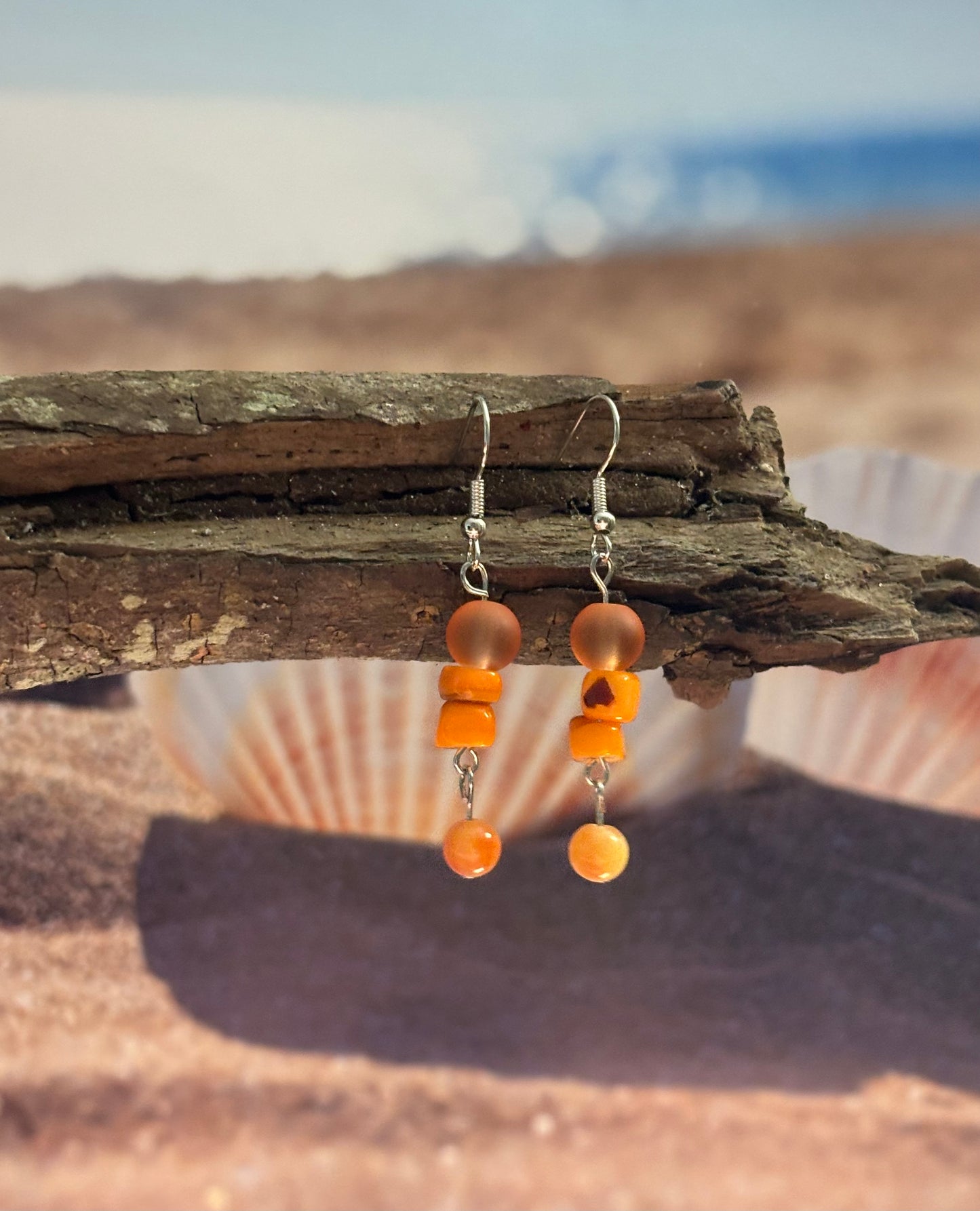 Orange Crush - Beaded Dangle Earrings