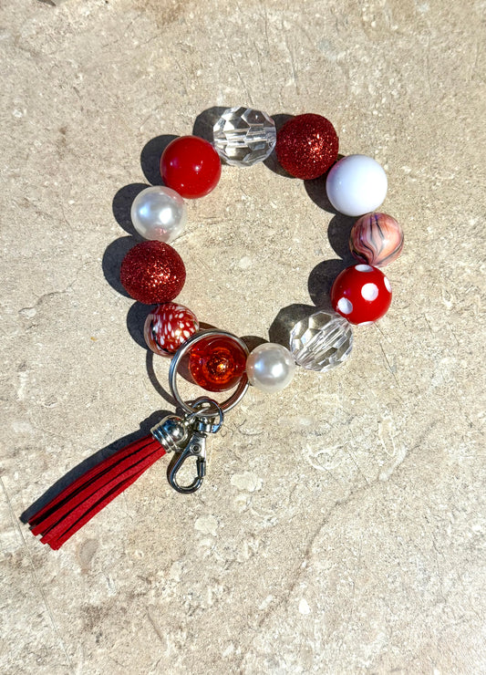 Ruby Slippers- Beaded Wristlet Keychain