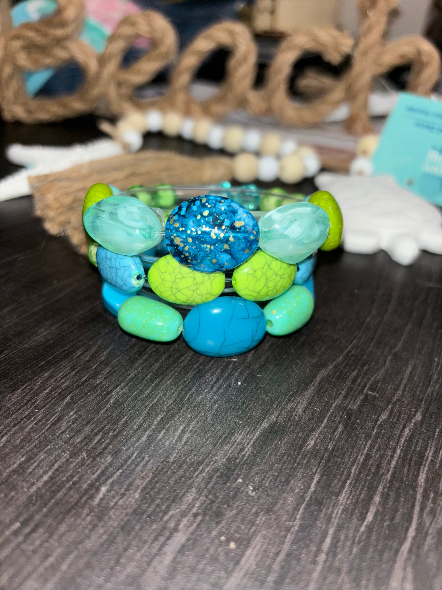 Ocean Water - Beachy Boho 3 Piece Beaded Bracelet Stack