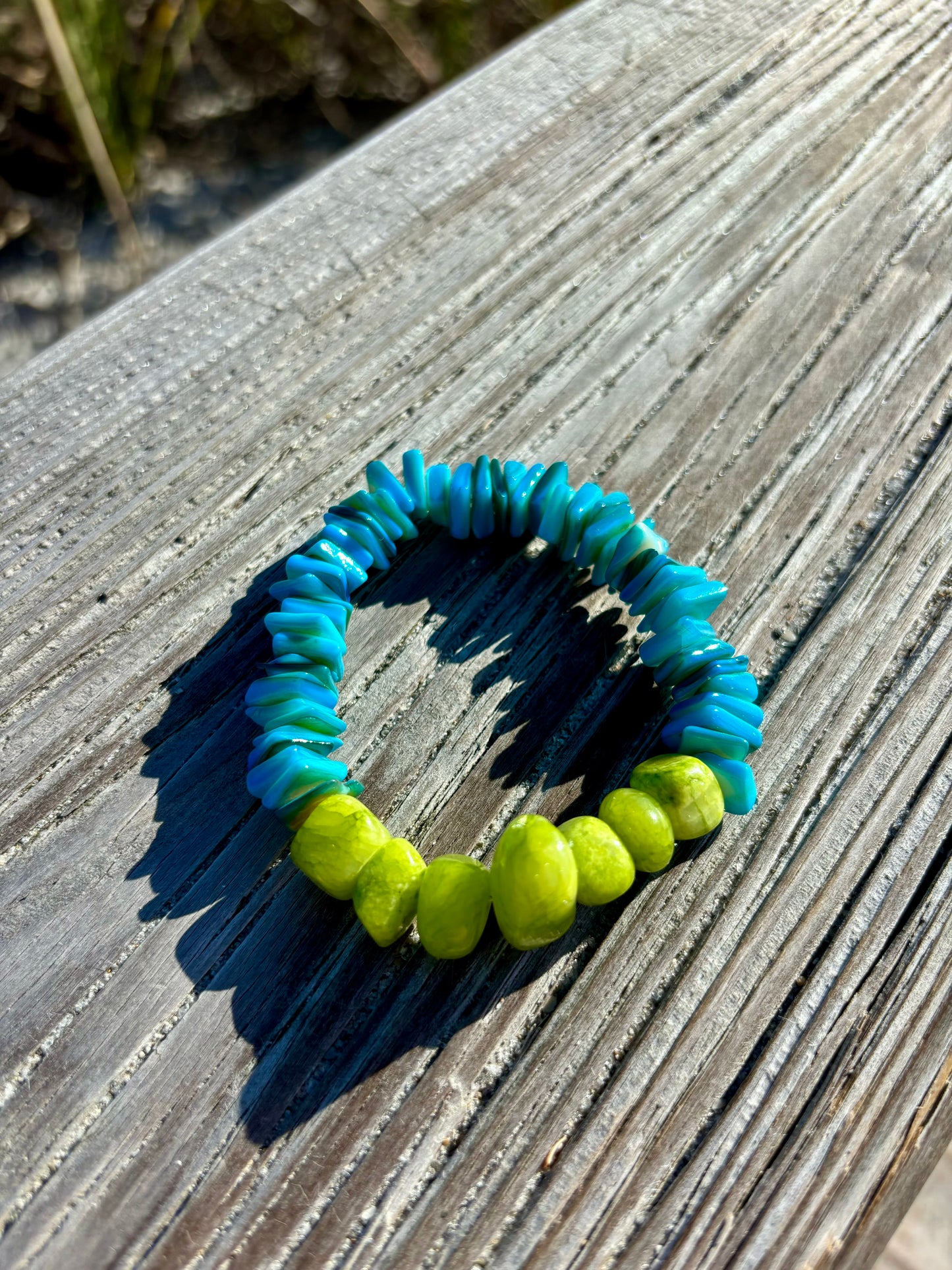 Blueberry Limeade - Single Beaded Bracelet