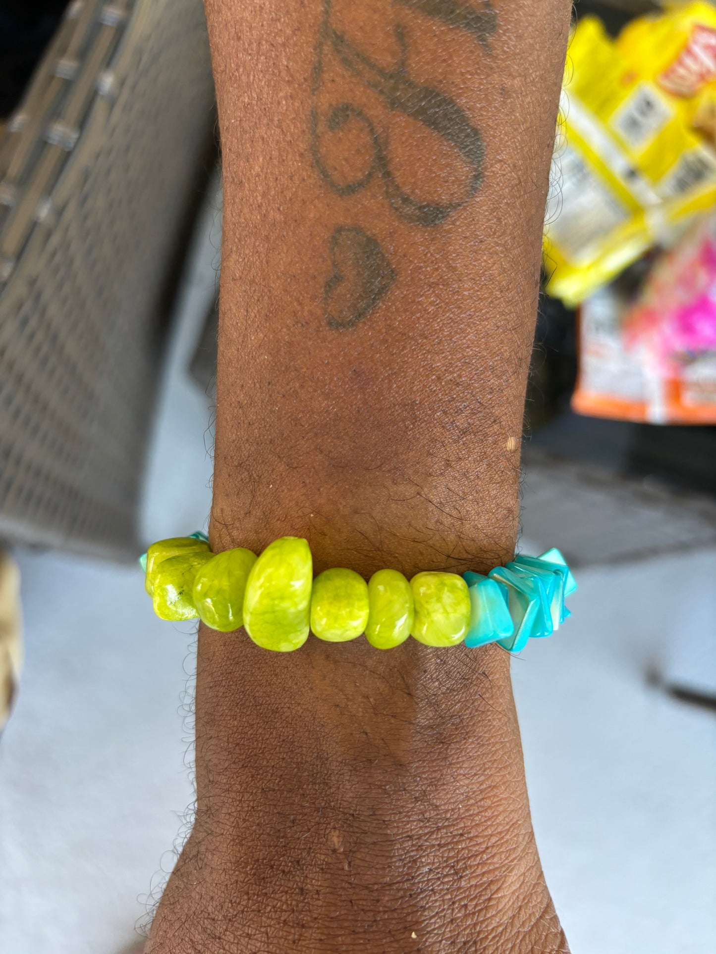 Blueberry Limeade - Single Beaded Bracelet