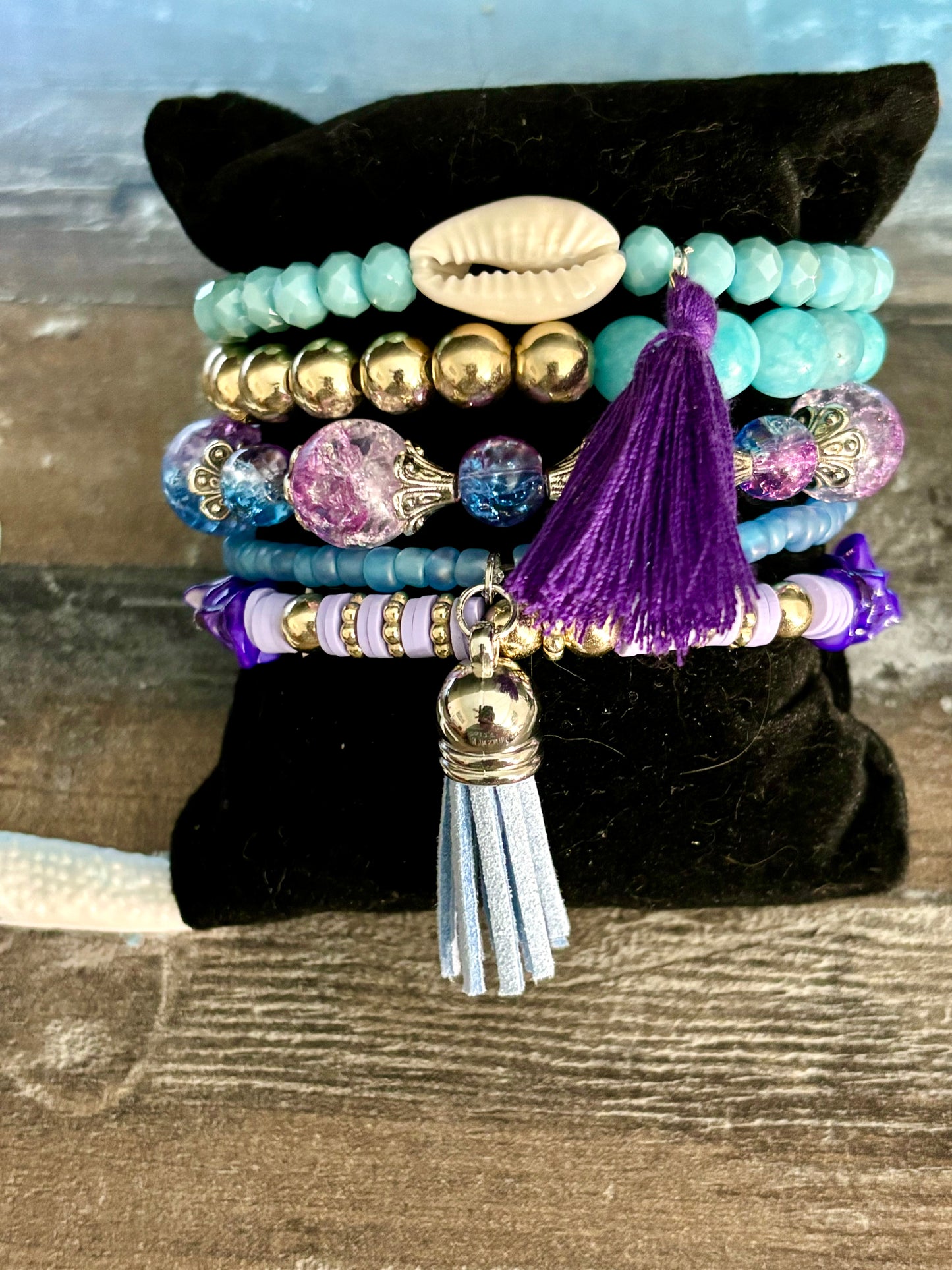 Summer Sky - Beachy Boho Stacked Bracelet Set