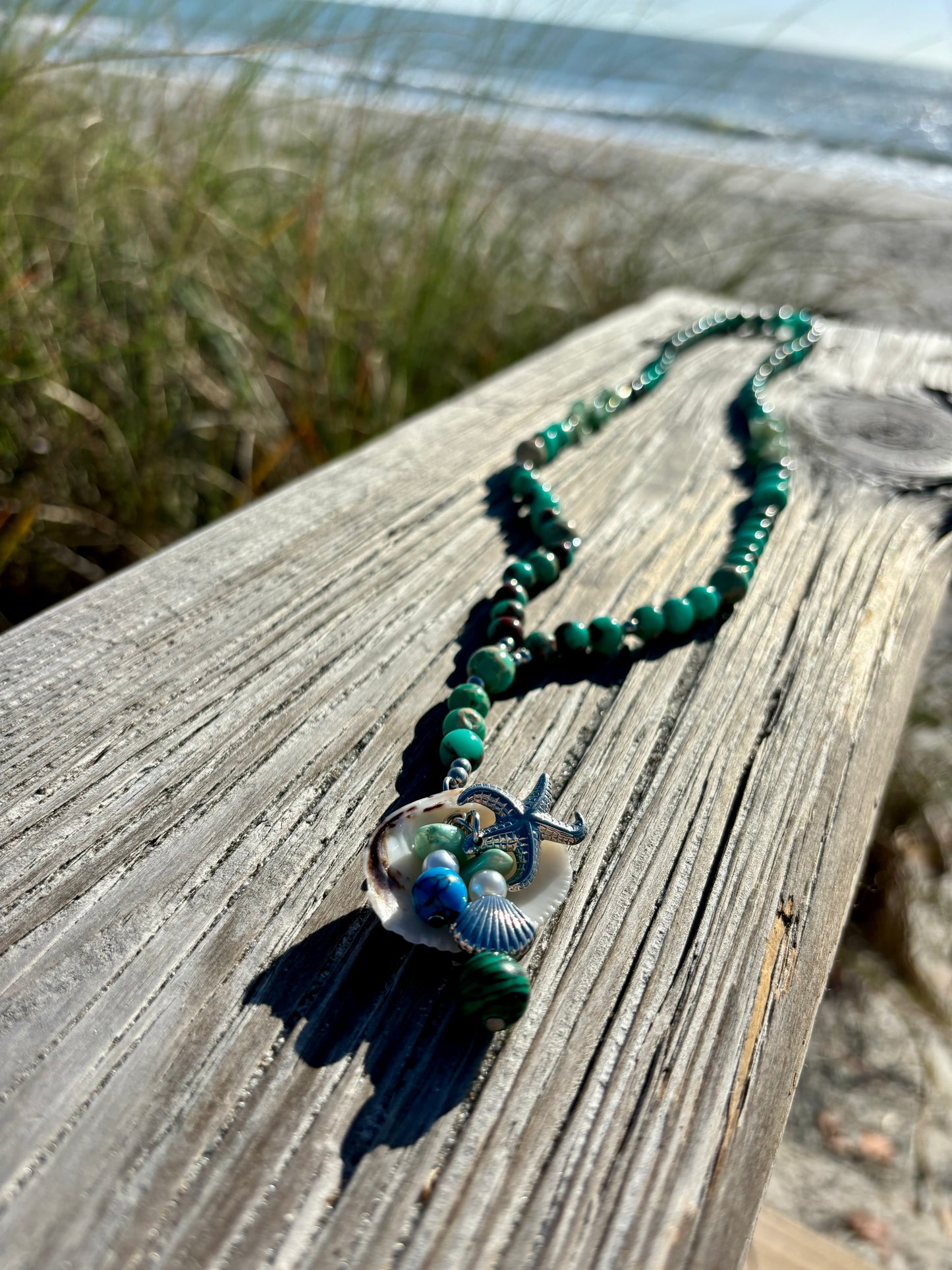 Shells On The Beach - Long Beaded Necklace