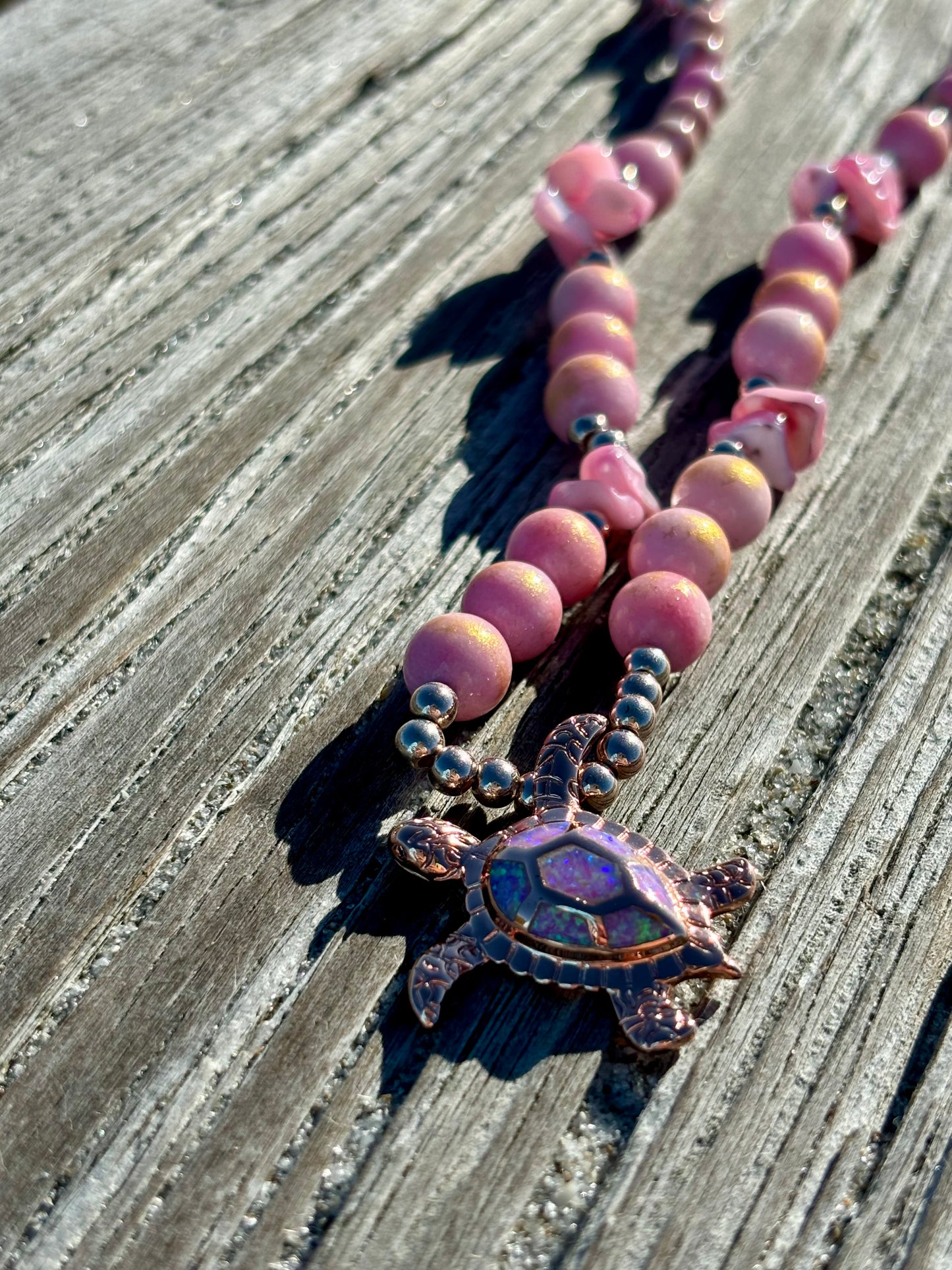 Sea Turtle - Long Beaded Necklace