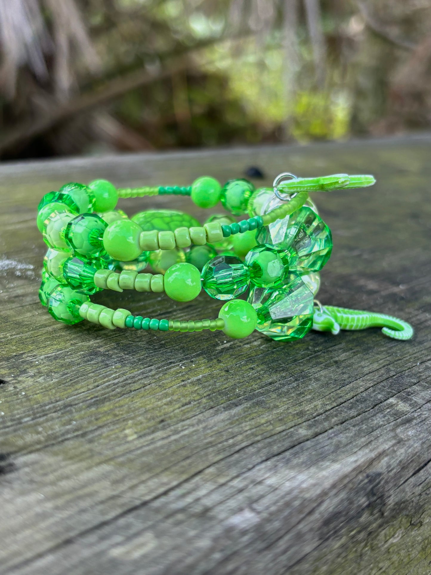 Key Lime - Beachy Boho Wire Wrapped Bracelet Stack