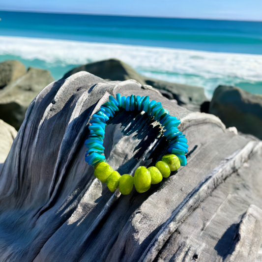 Blueberry Limeade - Single Beaded Bracelet