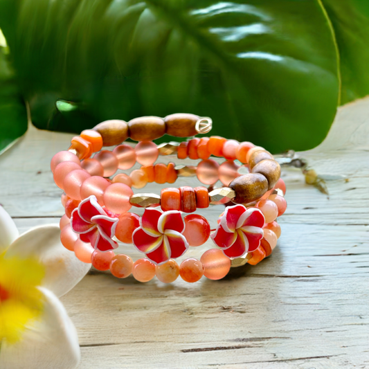 Aloha Hawaii! - Wire Wrap Bracelet Stack