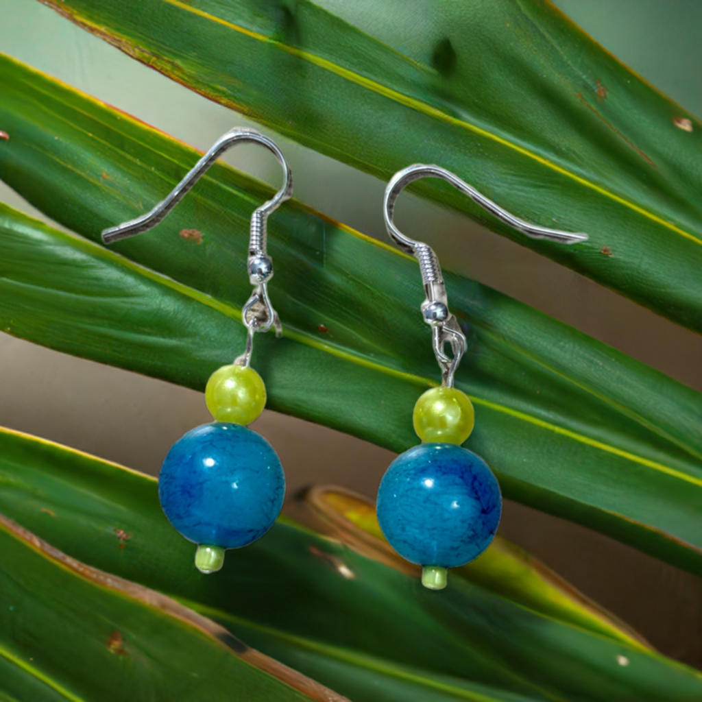 Blue Wave - Beachy Boho Fishook Earrings