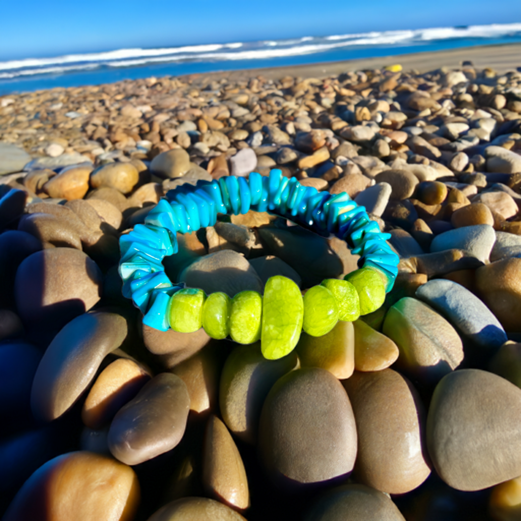 Blueberry Limeade - Single Beaded Bracelet