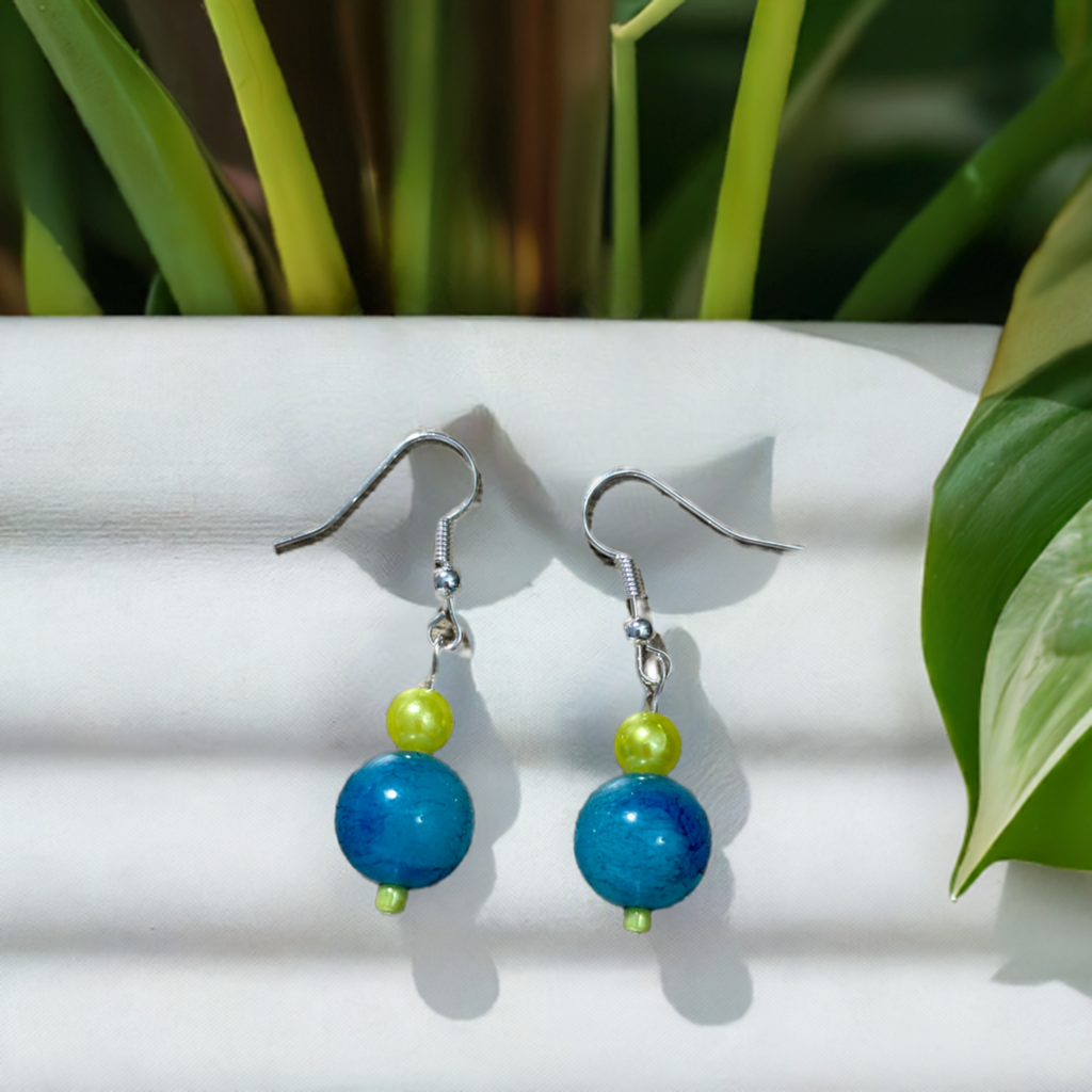 Blue Wave - Beachy Boho Fishook Earrings